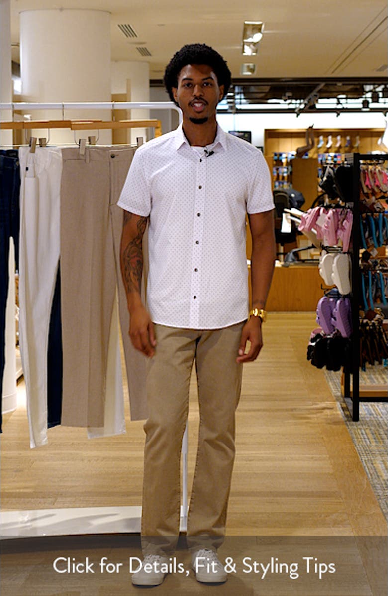 Trim Fit Hashtag Short Sleeve Performance Button-Up Shirt, sales video thumbnail