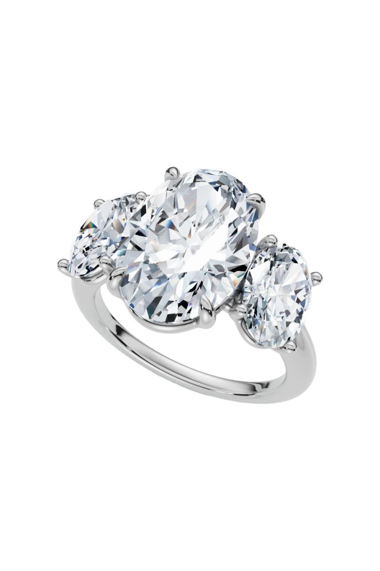 Certified 6Ct Three Stone Oval Diamond Anniversary Engagement Ring Lab Grown 14k, Alternate, color, 14k White Gold