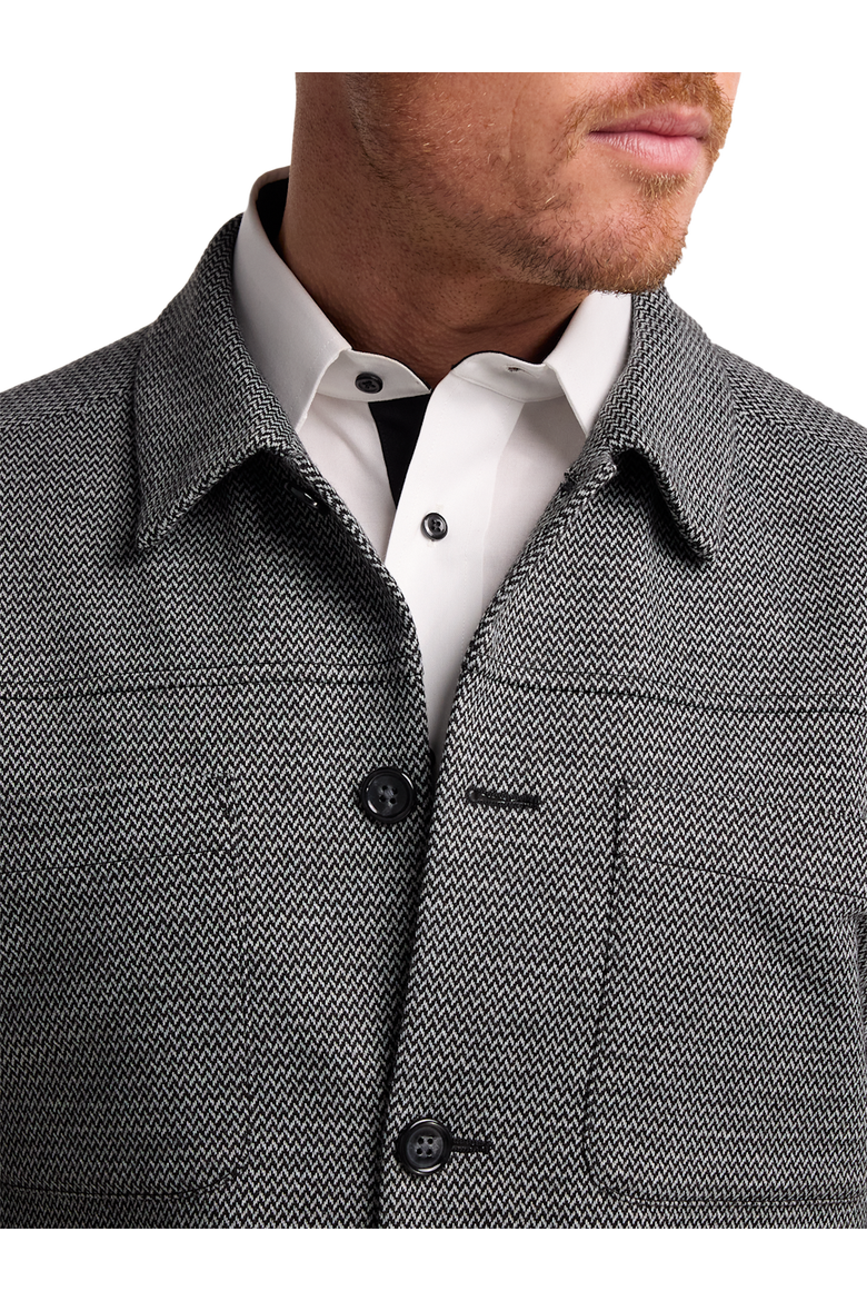 Herringbone Shirt Jacket, Alternate, color, Black