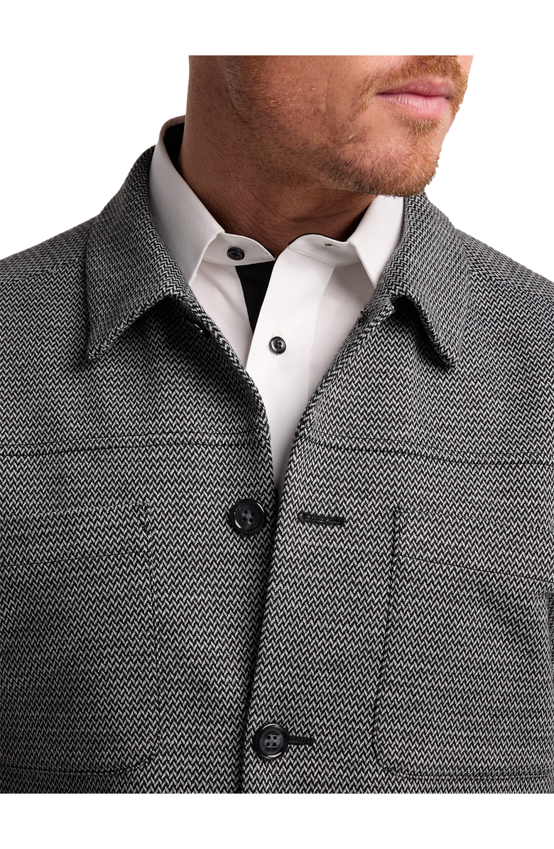 Paul Fredrick Herringbone Shirt Jacket, Alternate, color, Black