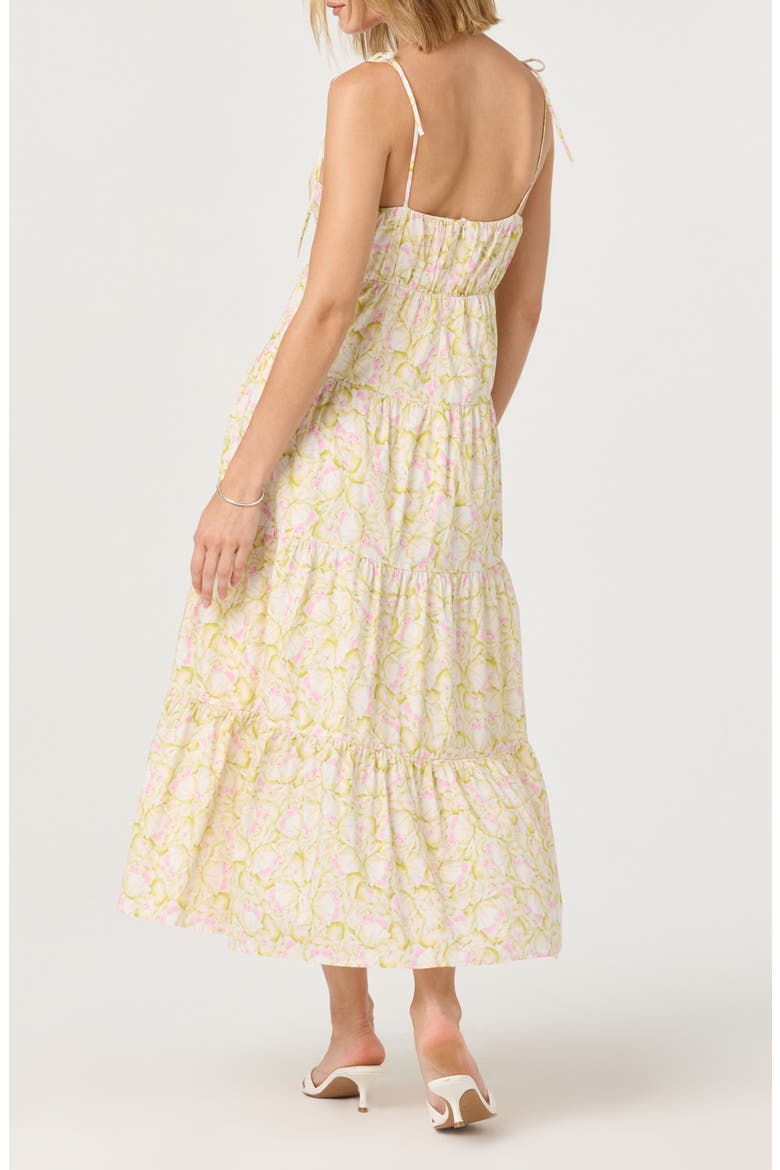 Tie Strap Tiered Maxi Dress, Alternate, color, YELLOW FLORAL