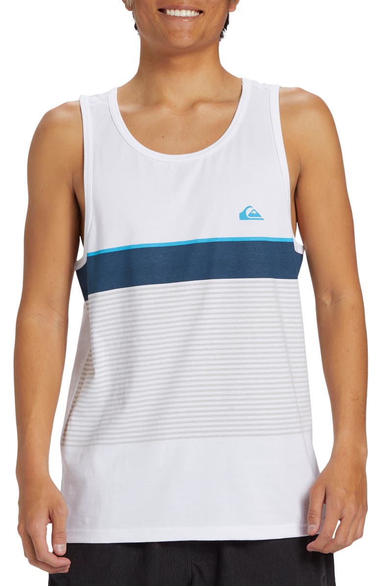 Quiksilver Tijuana Stripe Tank, Main, color, White