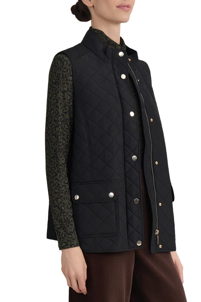 Quilted Vest, Alternate, color, JONES BLACK