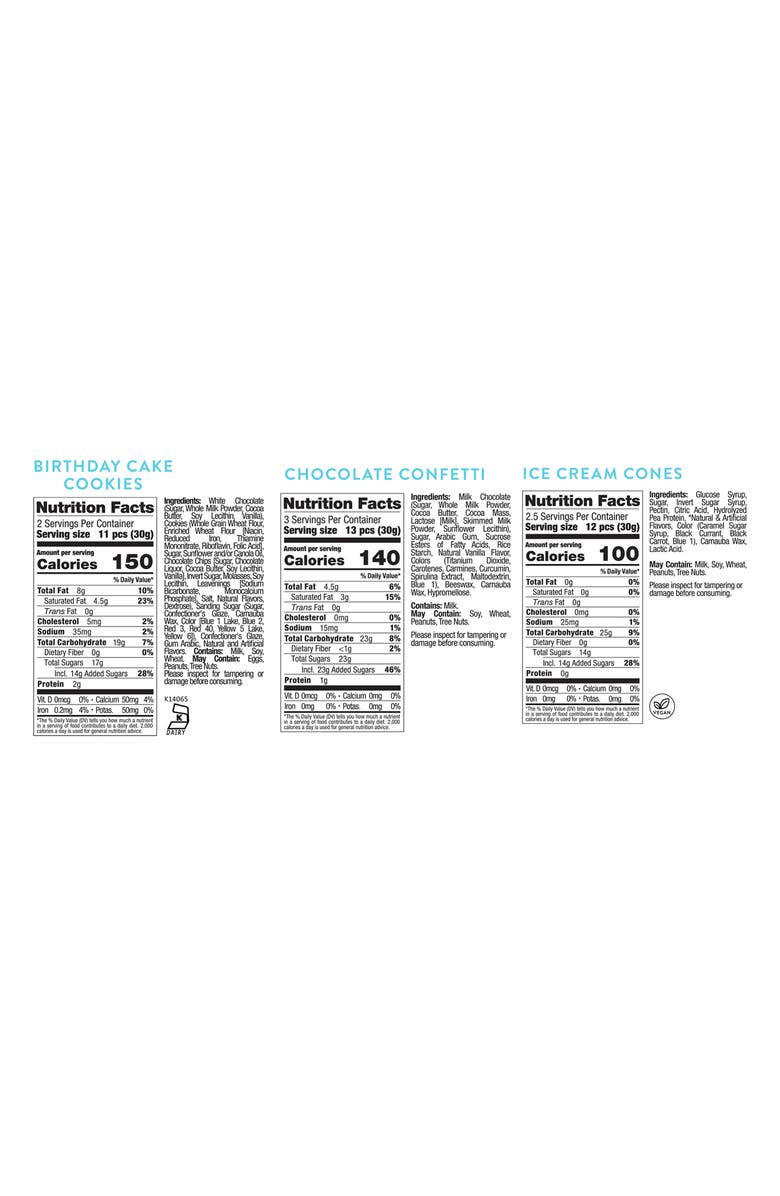 sugarfina Happy Birthday Set of 3 Candy Bento Box, Alternate, color,