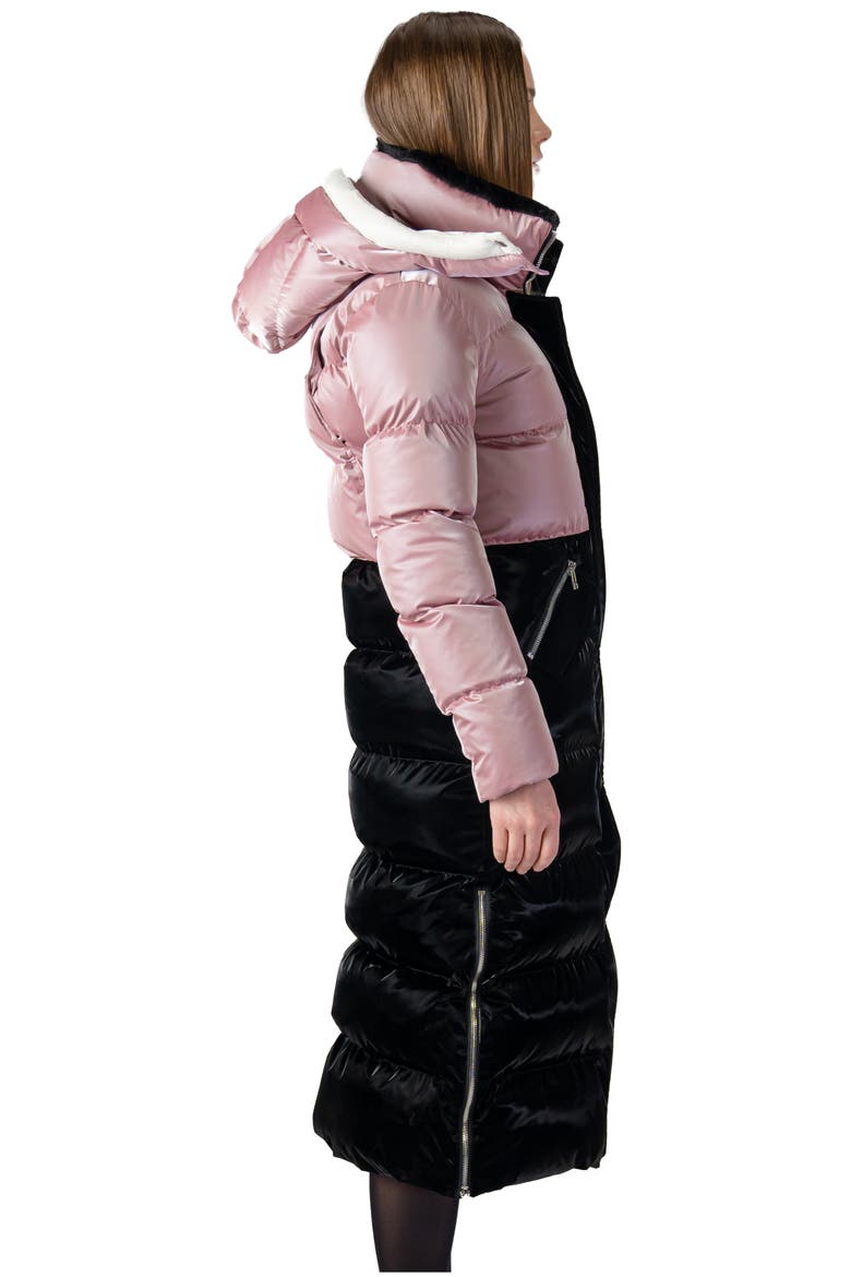 Women's Bird of Paradise Quilted Coat, Alternate, color, ARTIC ROSE ALL WET BLACK