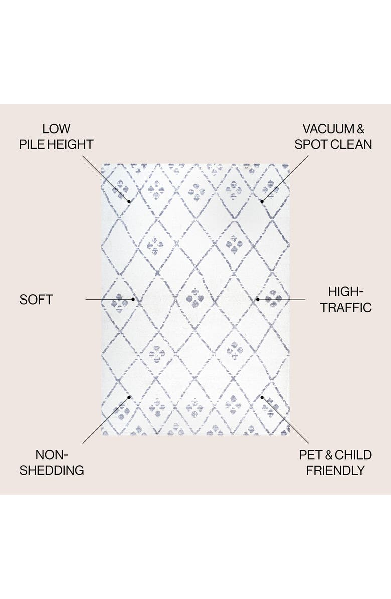 JONATHAN Y Izil Moroccan Geometric Diamond Area Rug, Alternate, color, Ivory/Light Gray