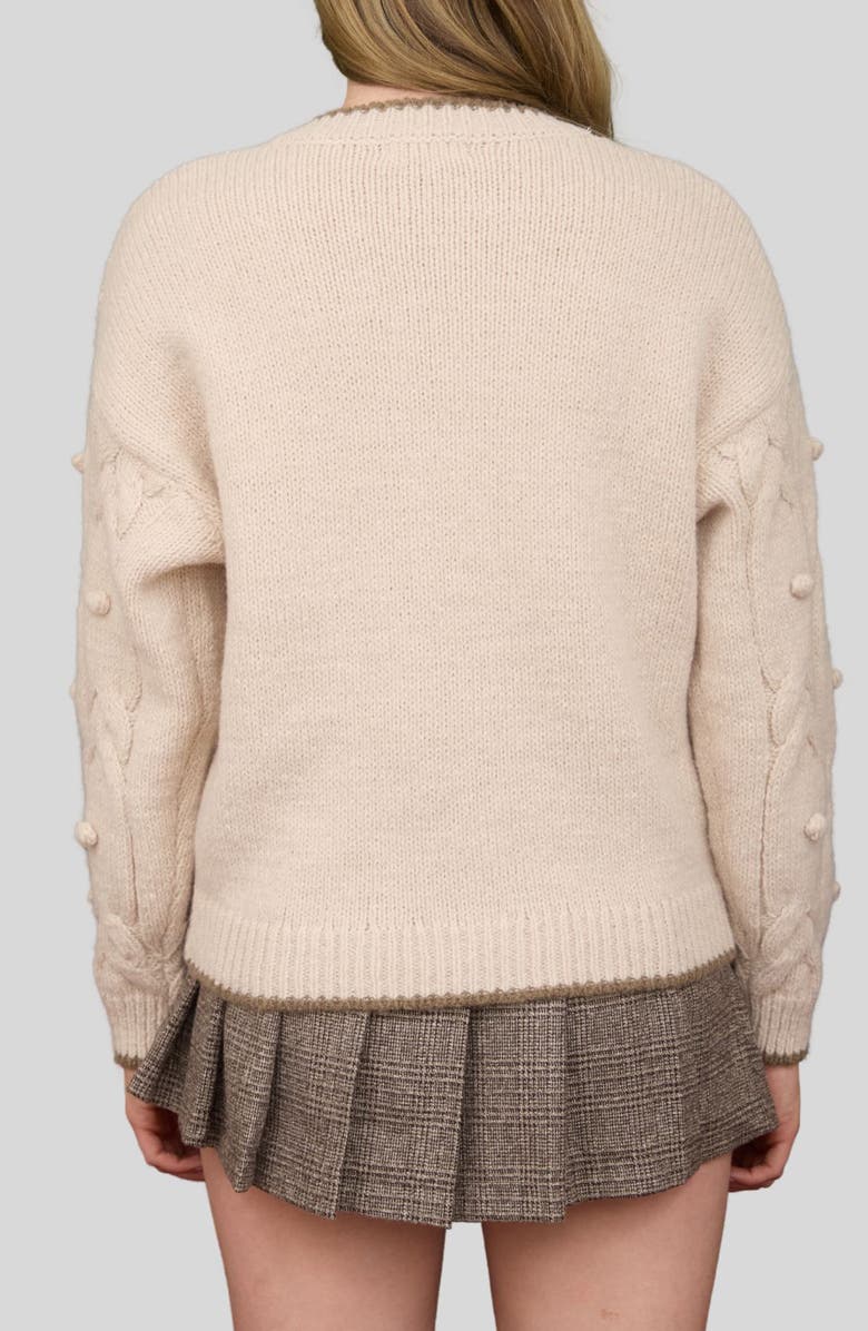 Blu Pepper Cable Knit Sweater, Alternate, color, Oatmeal