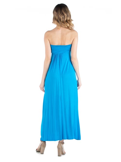 24seven Comfort Apparel Maternity Sleeveless Empire Waist Maxi Dress In Multi