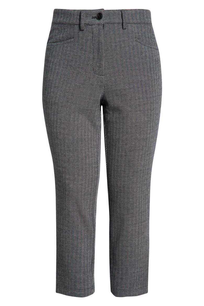 High Waist Stretch Ponte Cigarette Pants, Alternate, color, HERRINGBONE TWEED