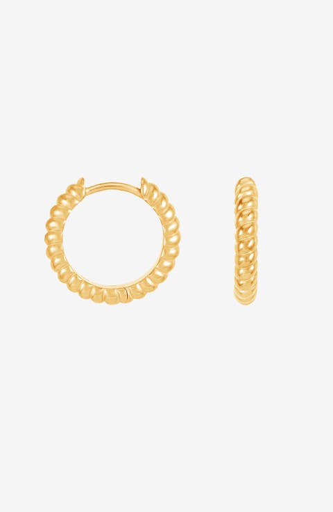 Twist Huggie Hoops