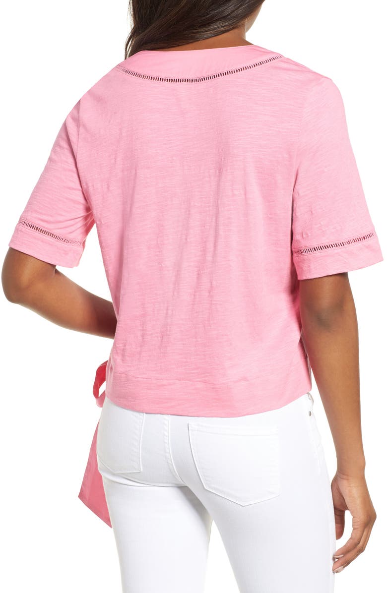 Caslon<sup>®</sup> Tie Front Wrap Top, Alternate, color, 