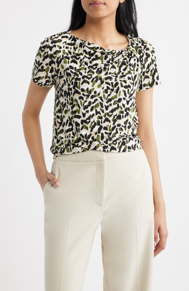 AK ANNE KLEIN Asymmetric Neck Top, Main, color,
