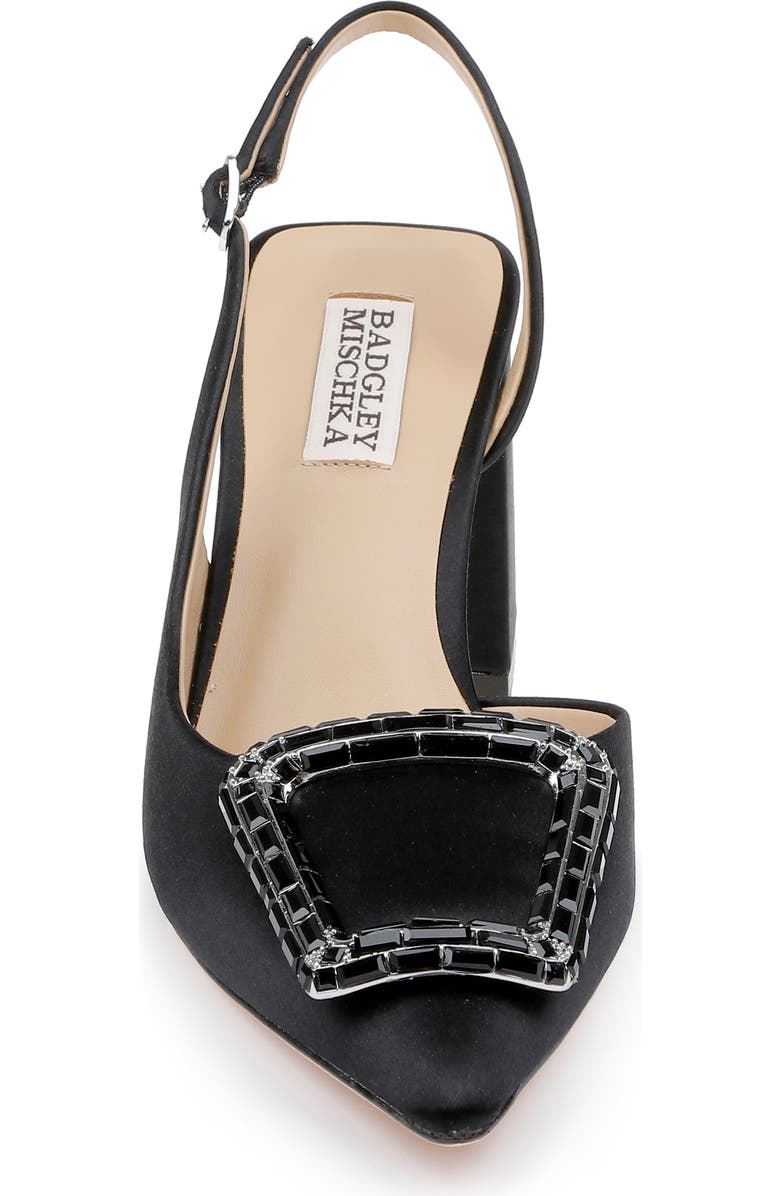 Badgley Mischka Collection Adaline Slingback Pointed Toe Pump, Alternate, color, Black Satin