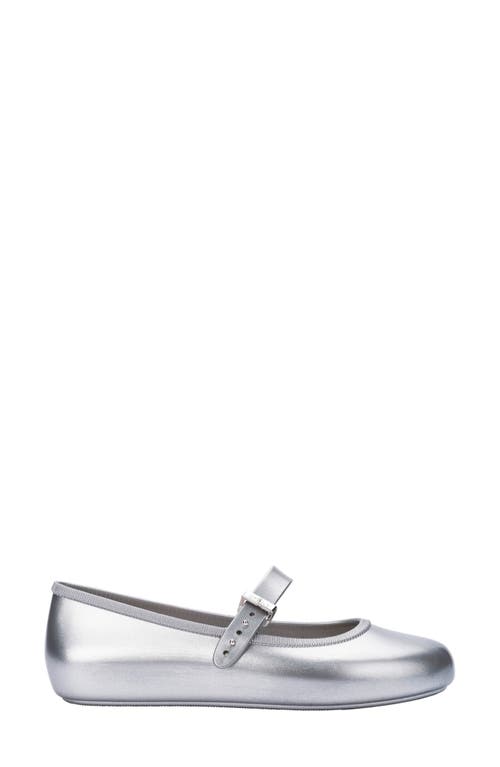 Melissa Soft Jelly Ballerina Flat In Silver, Women's At Urban Outfitters In Silver