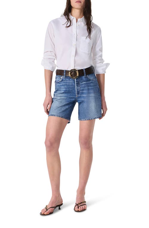 Shop Rag & Bone Miramar Refine Knit Kaia High Waist Relaxed Fit Faux Denim Ponte Shorts