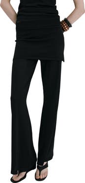 MANGO Foldover Knit Wide Leg Pants