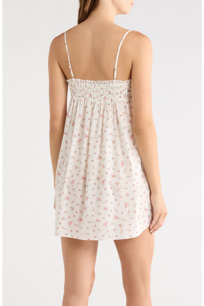 Flirty Cotton Nightgown, Alternate, color, IVORY/ CORAL FLORAL