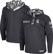 COLOSSEUM Men's Colosseum Charcoal Michigan State Spartans OHT Military Appreciation Digi Camo Quarter-Zip Hoodie
