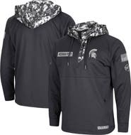 COLOSSEUM Men's Colosseum Charcoal Michigan State Spartans OHT Military Appreciation Digi Camo Quarter-Zip Hoodie