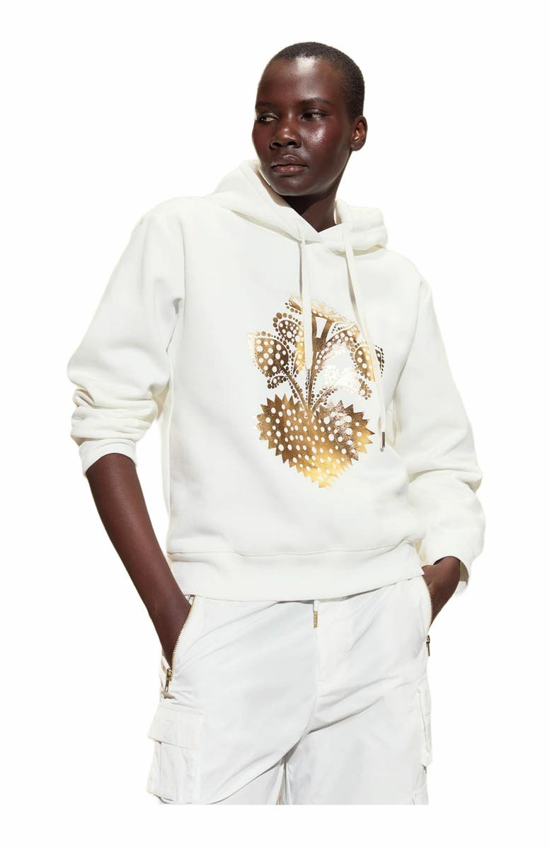 Cynthia Rowley Heart of Gold Hoodie, Alternate, color, White