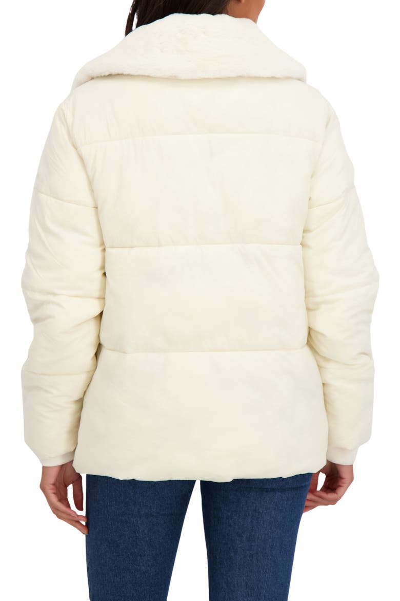 Water Resistant Faux Fur Collar Puffer Jacket, Alternate, color, CREAM