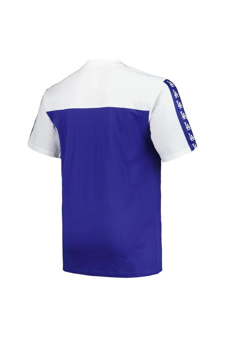 Men's Profile White/Royal Los Angeles Dodgers Big & Tall Yoke Knit T-Shirt, Alternate, color, White
