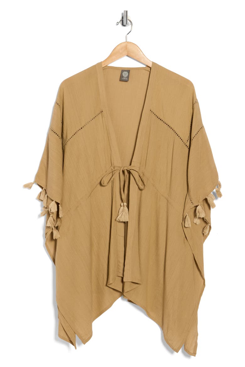 Cinch Waist Tassel Trim Topper, Alternate, color, NATURAL