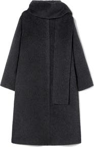 Marina Rinaldi Iacopo Alpaca & Wool Coat with Removable Scarf