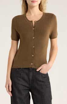 rag & bone Michal Short Sleeve Crop Cardigan