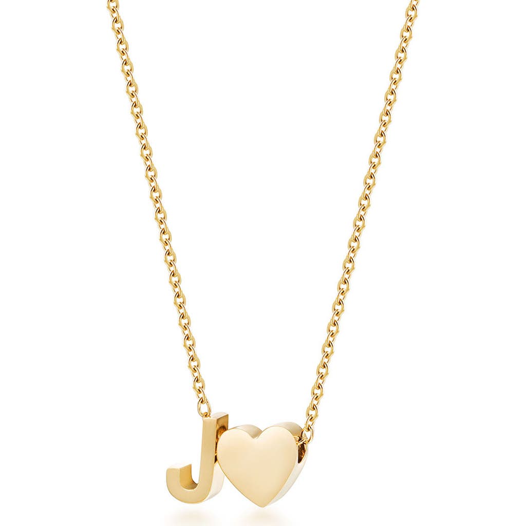 Jane Basch Designs Initial Heart Pendant Necklace In Gold