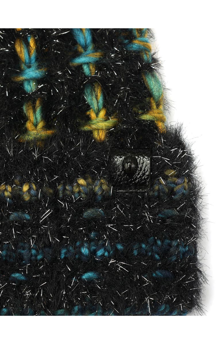 Kurt Geiger London Metallic Eyelash Cuff Beanie, Alternate, color, Classic Black Rainbow