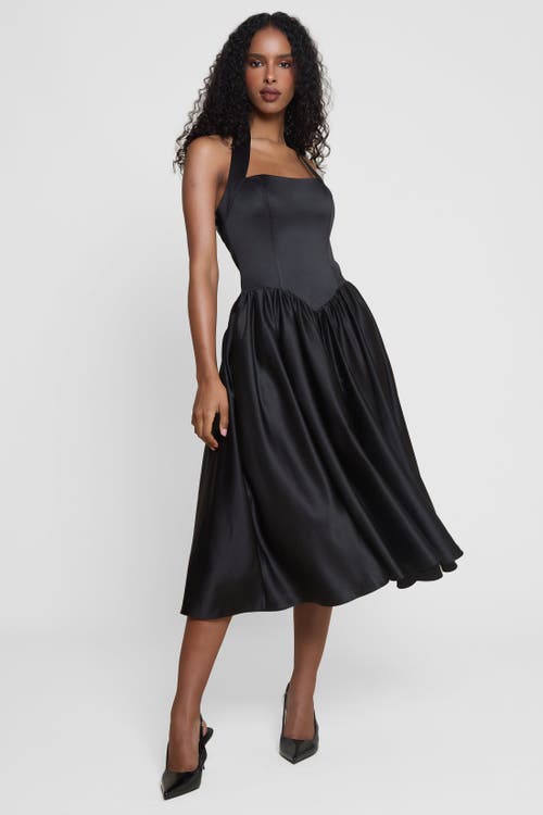 Leau Hart Halter Corset Midi Dress In Gray