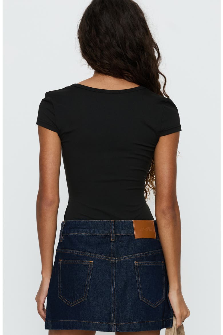 Laretta Button Up Bodysuit, Alternate, color, BLACK