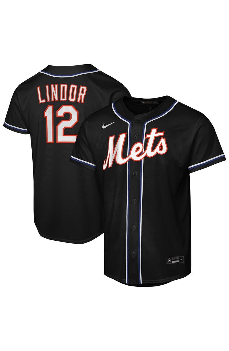Nike Youth Nike Francisco Lindor Black New York Mets Fashion Replica Player Jersey, Main, color, Black