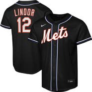 Nike Youth Nike Francisco Lindor Black New York Mets Fashion Replica Player Jersey