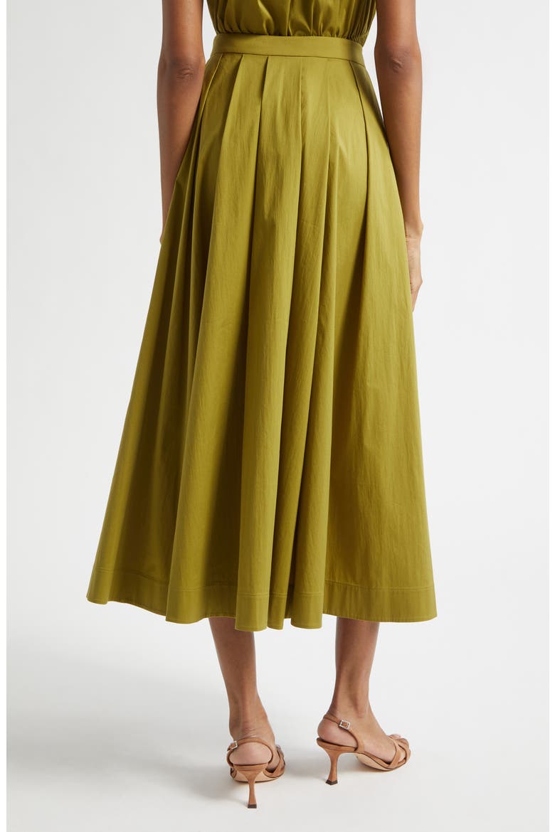 Doran Pleated Midi Skirt, Alternate, color, DARK CARDAMOM