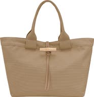 Longchamp Large Le Roseau Toile Cotton Canvas Tote