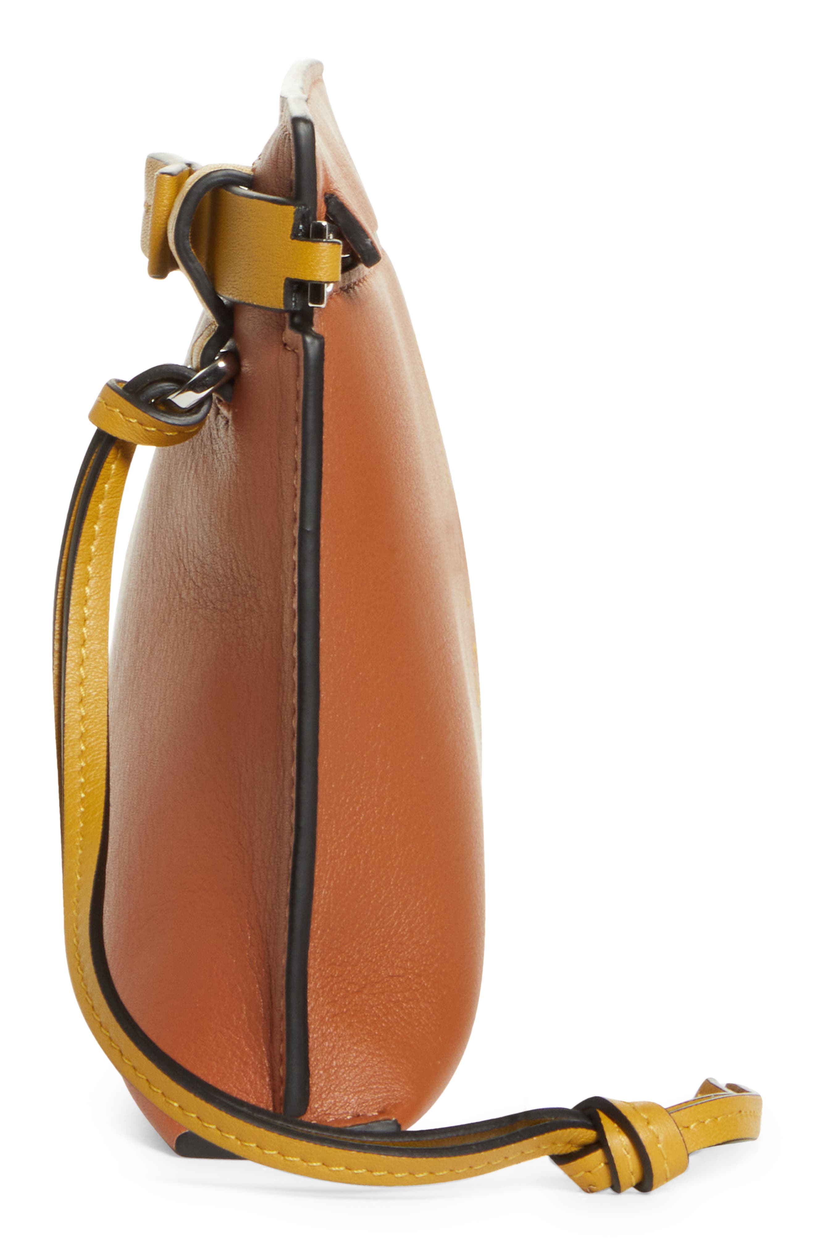 Loewe T Anagram Logo Leather Pouch, Alternate, color, 