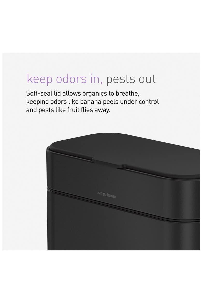 4L compost caddy, Alternate, color, MATTE BLACK