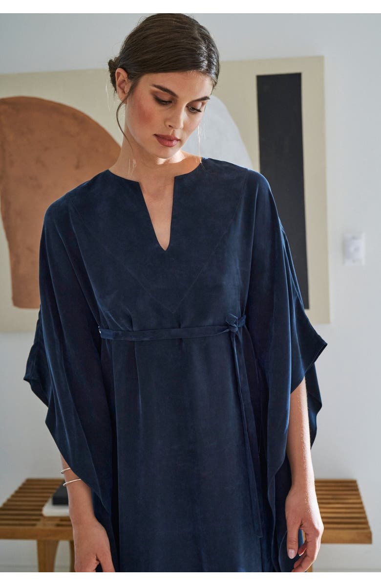 ocean+main Belted Caftan, Alternate, color, Navy