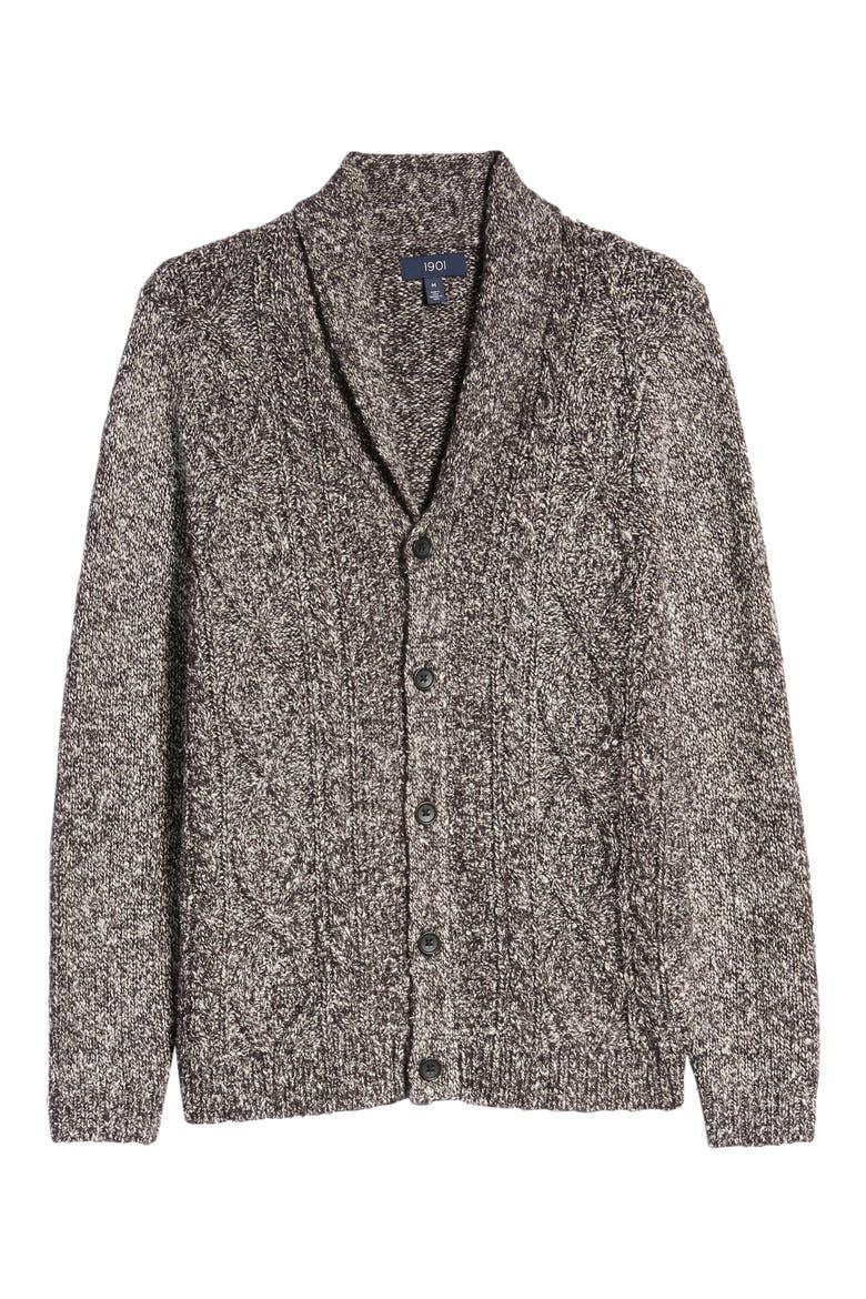 Shawl Collar Cardigan, Alternate, color, BLACK IRIS MARL
