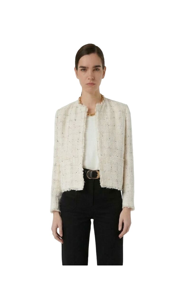 GERARD DAREL Taissa Tweed Cropped Jacket, Main, color, Ecru