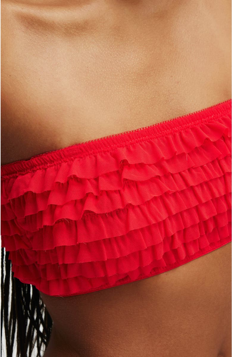 COTTON ON BODY Women's Rara Ruffle Bandeau, Alternate, color, Raspberry