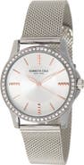 Kenneth Cole Women's Crystal Encrusted 3-Hand Quartz Mesh Strap Watch, 33.5mm