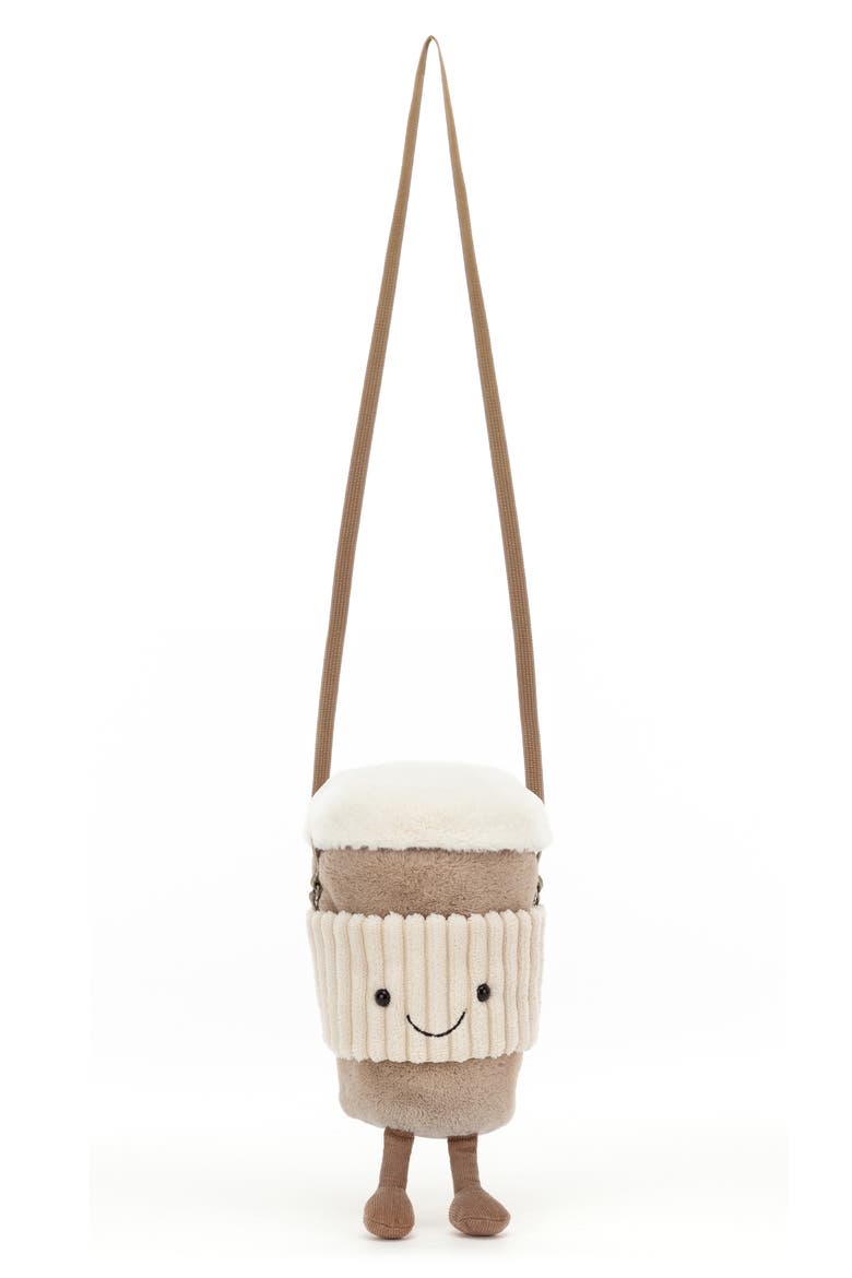 Kids' Amusables Perkle Coffee Plushie Shoulder Bag, Alternate, color, BEIGE