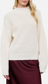 Blu Pepper Ribbed Mock Neck Cropped Sweater