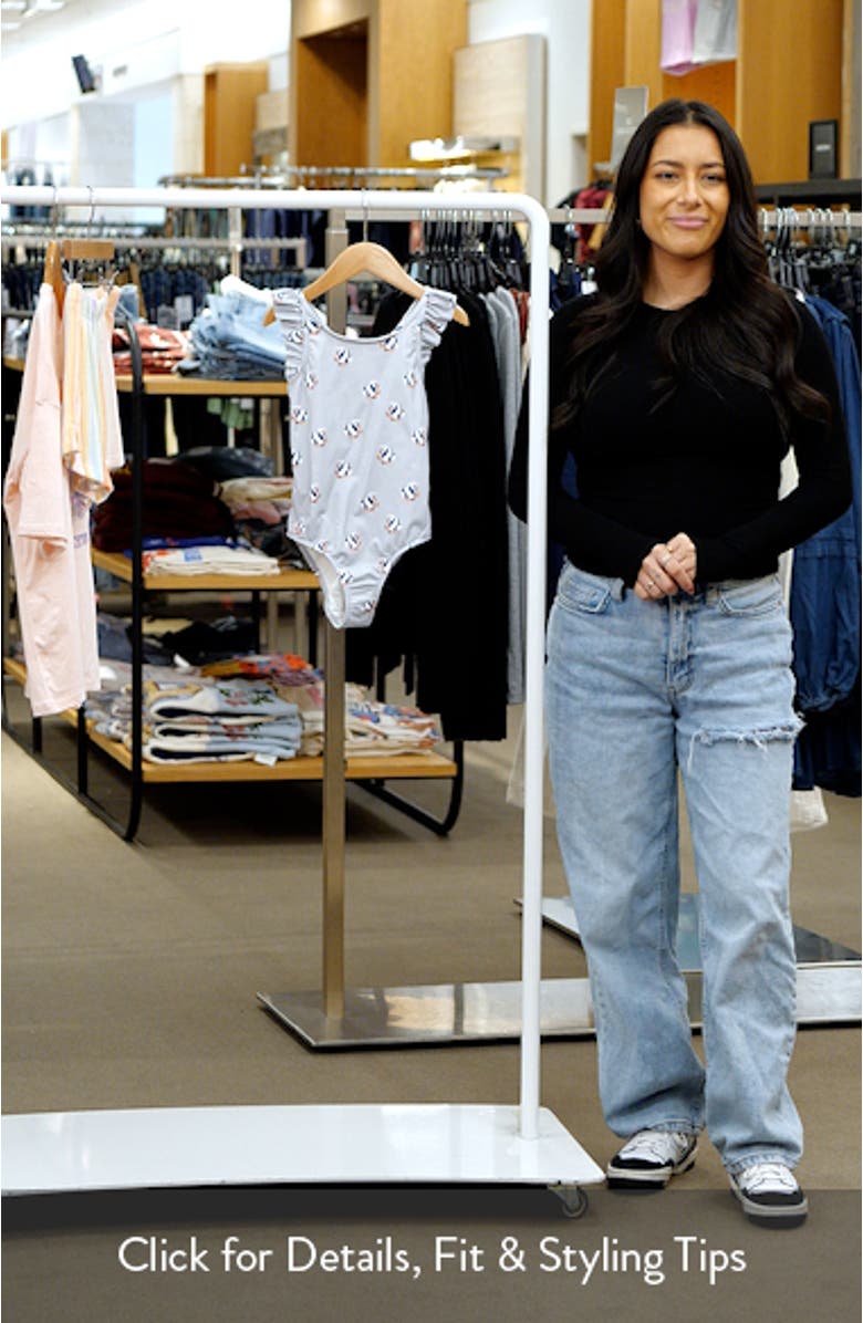 Kids' Fish Print One-Piece Swimsuit, sales video thumbnail