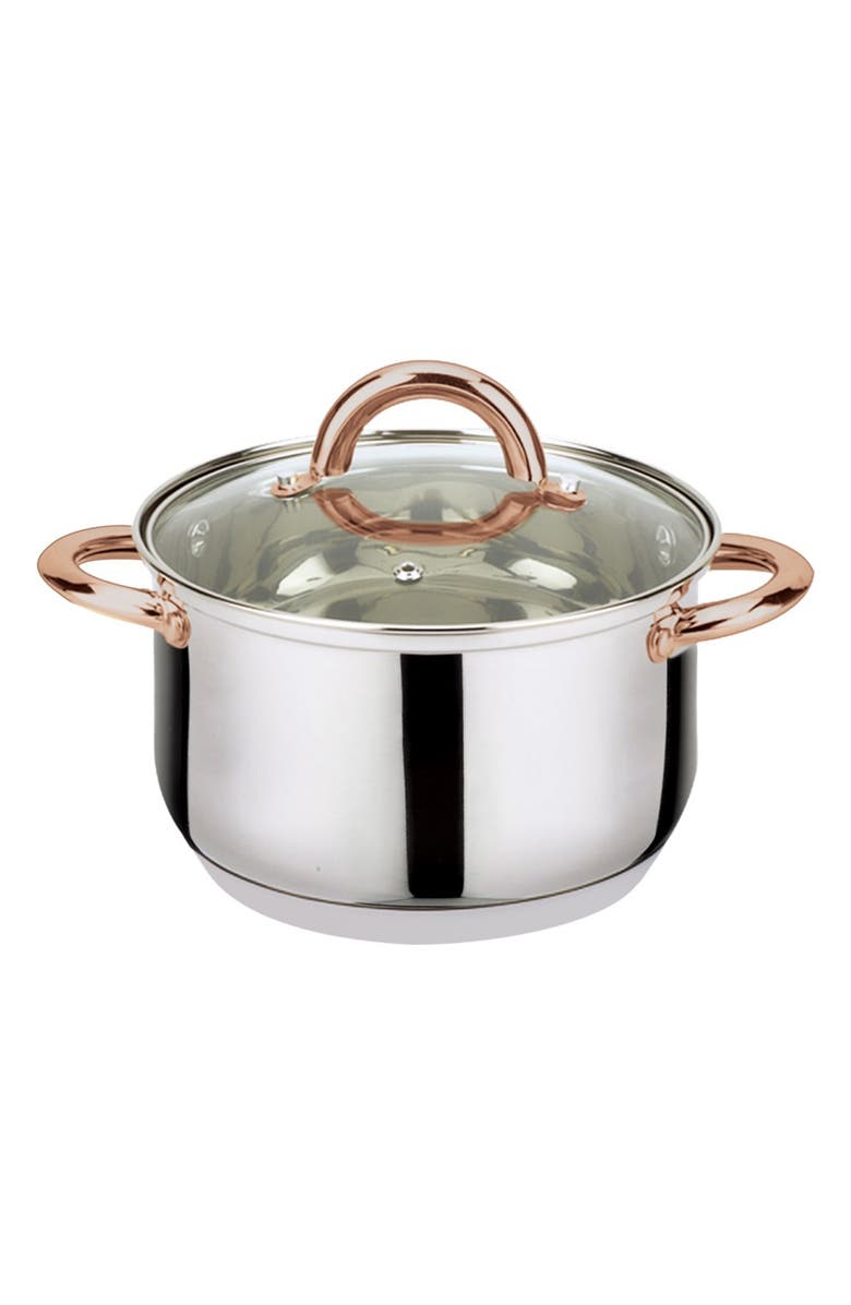 J AND V TEXTILES 6-Piece Stainless Steel Casserole Set, Alternate, color, Stainless Steel