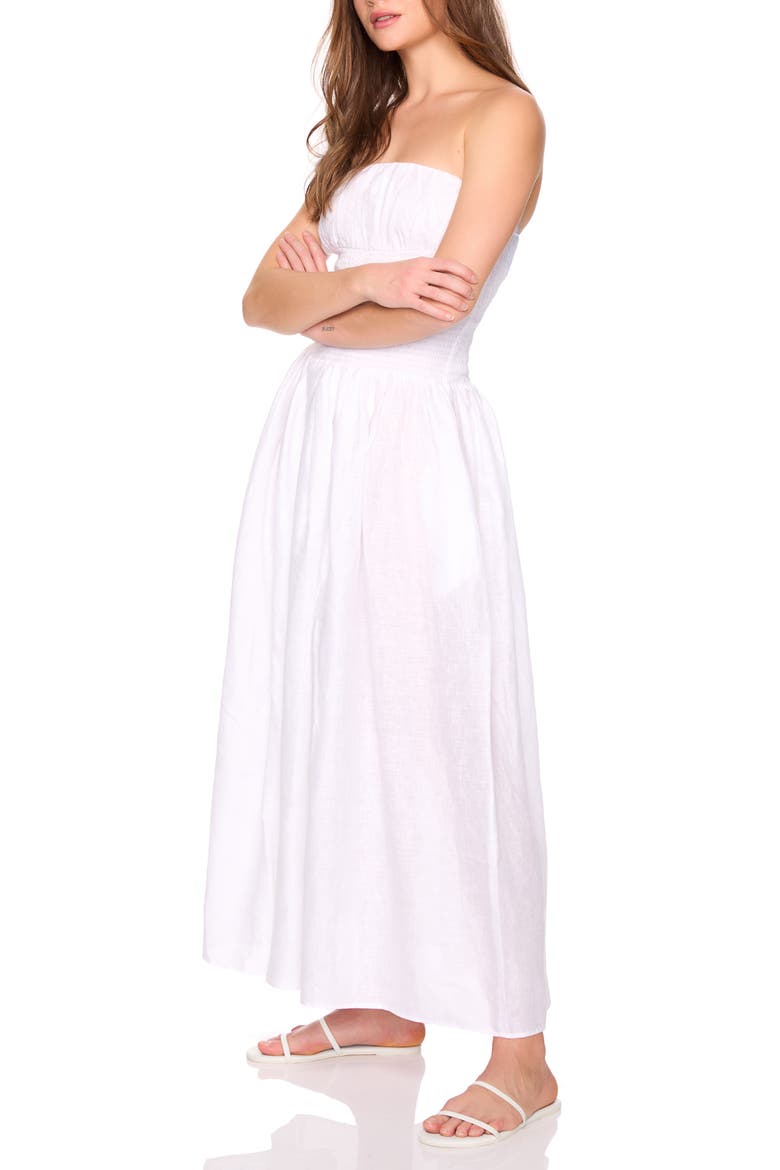 Smocked Waist Strapless Maxi Dress, Alternate, color, SUGAR