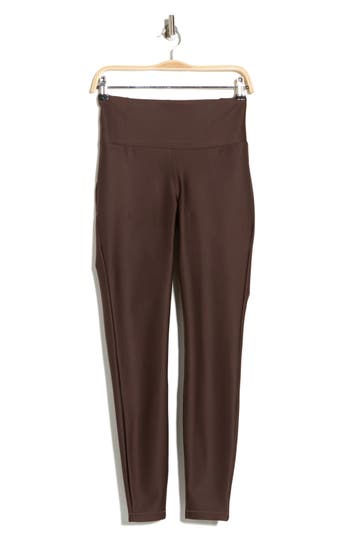 Apana Neo Shine Ankle Leggings In Brown